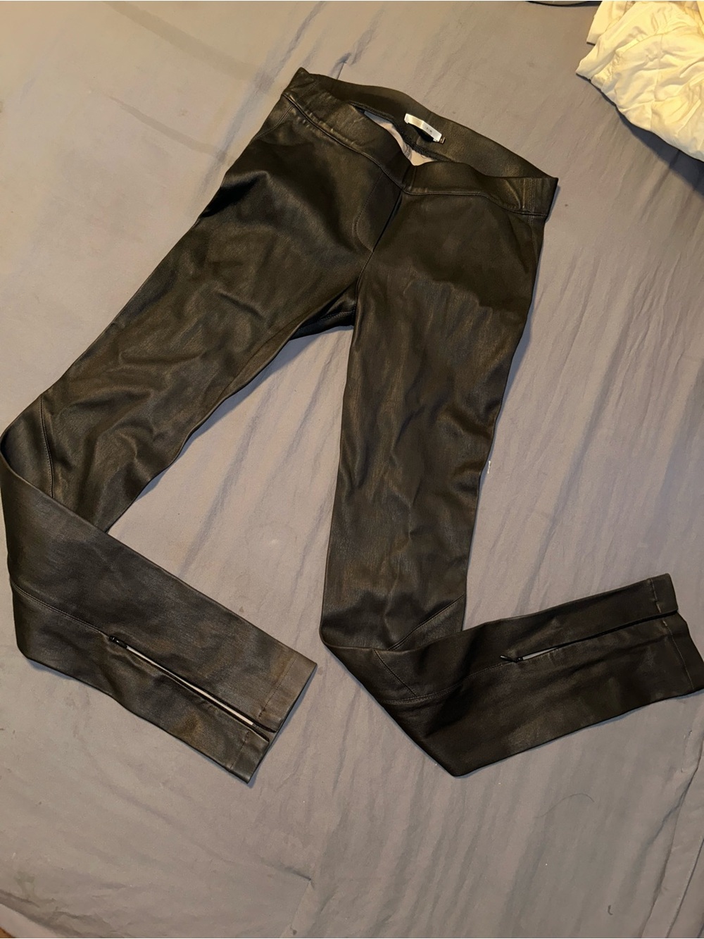Elaine Kim Ladies Gray Vegan Leather Leggings Sz 10